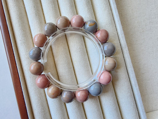 [Bracelet] Pastel Harmony: 13mm Alashan Agate Beaded Bracelet