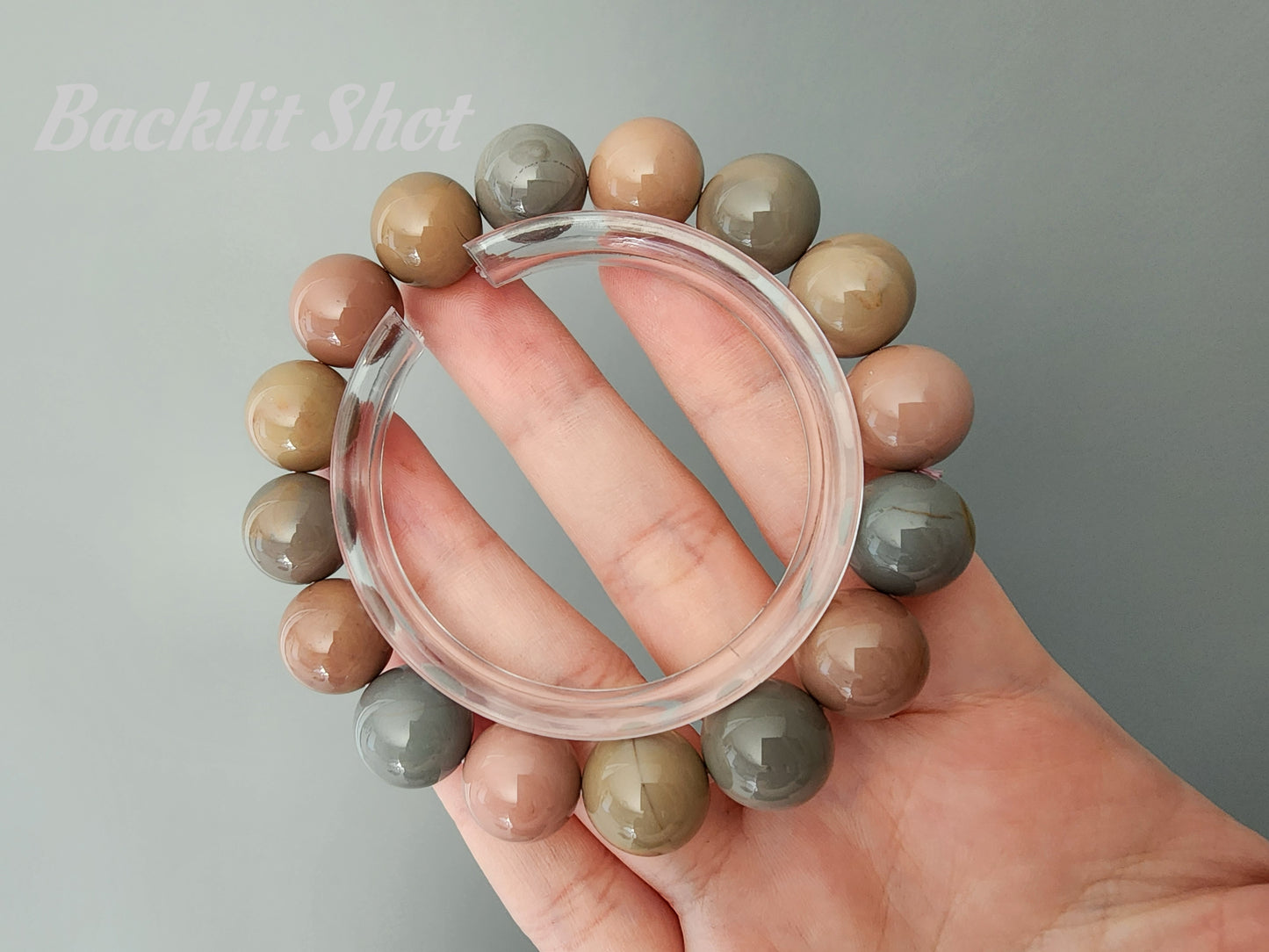 [Bracelet] Pastel Harmony: 13mm Alashan Agate Beaded Bracelet