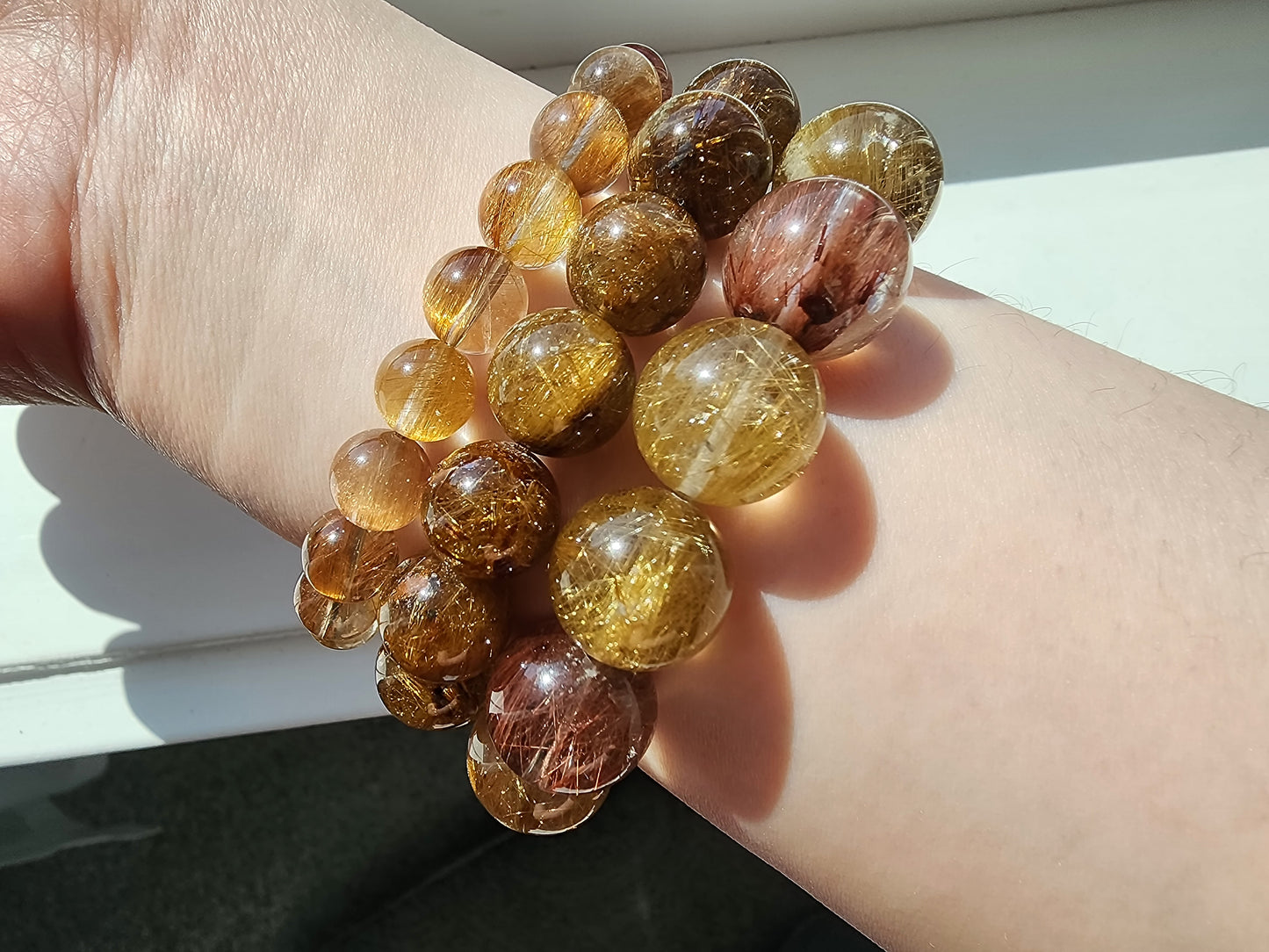 [Bracelet] Golden Glow: Rutilated Quartz 彩发晶 Bracelet