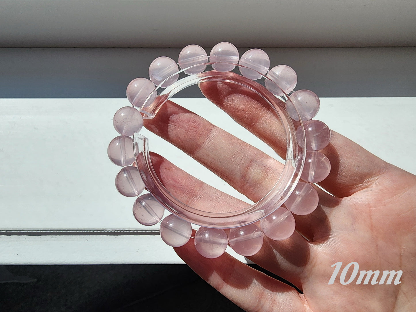 [Bracelet] Rose Quartz Round Bead Bracelet - Genuine Crystal for Love & Peace