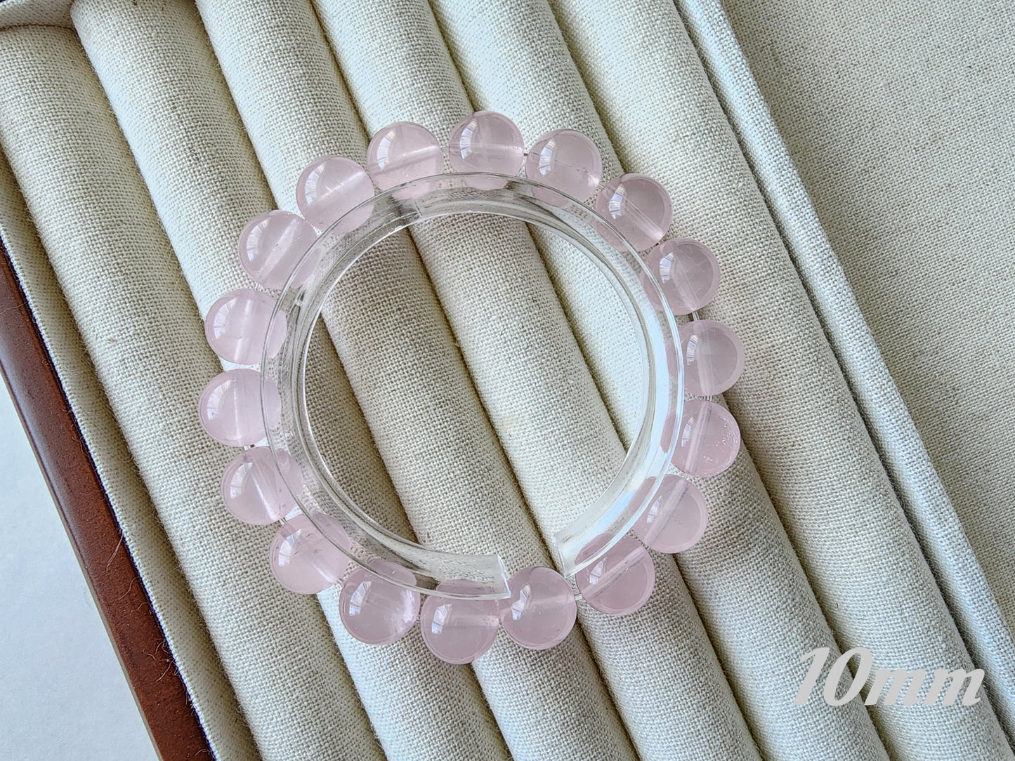 [Bracelet] Rose Quartz Round Bead Bracelet - Genuine Crystal for Love & Peace