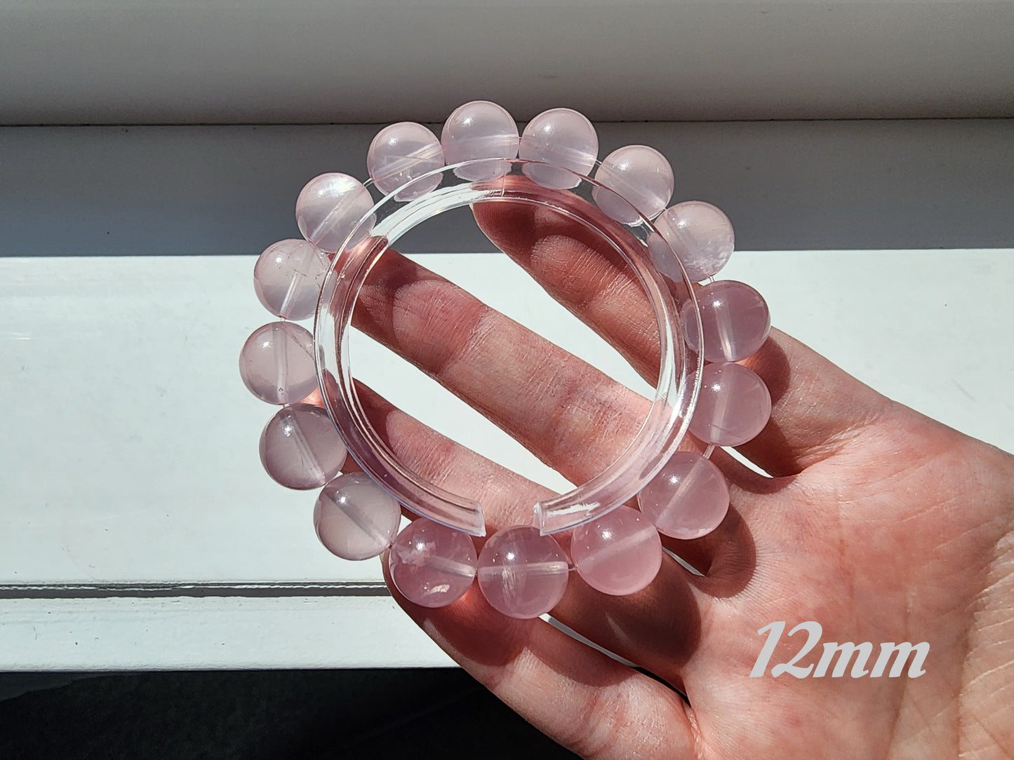 [Bracelet] Rose Quartz Round Bead Bracelet - Genuine Crystal for Love & Peace