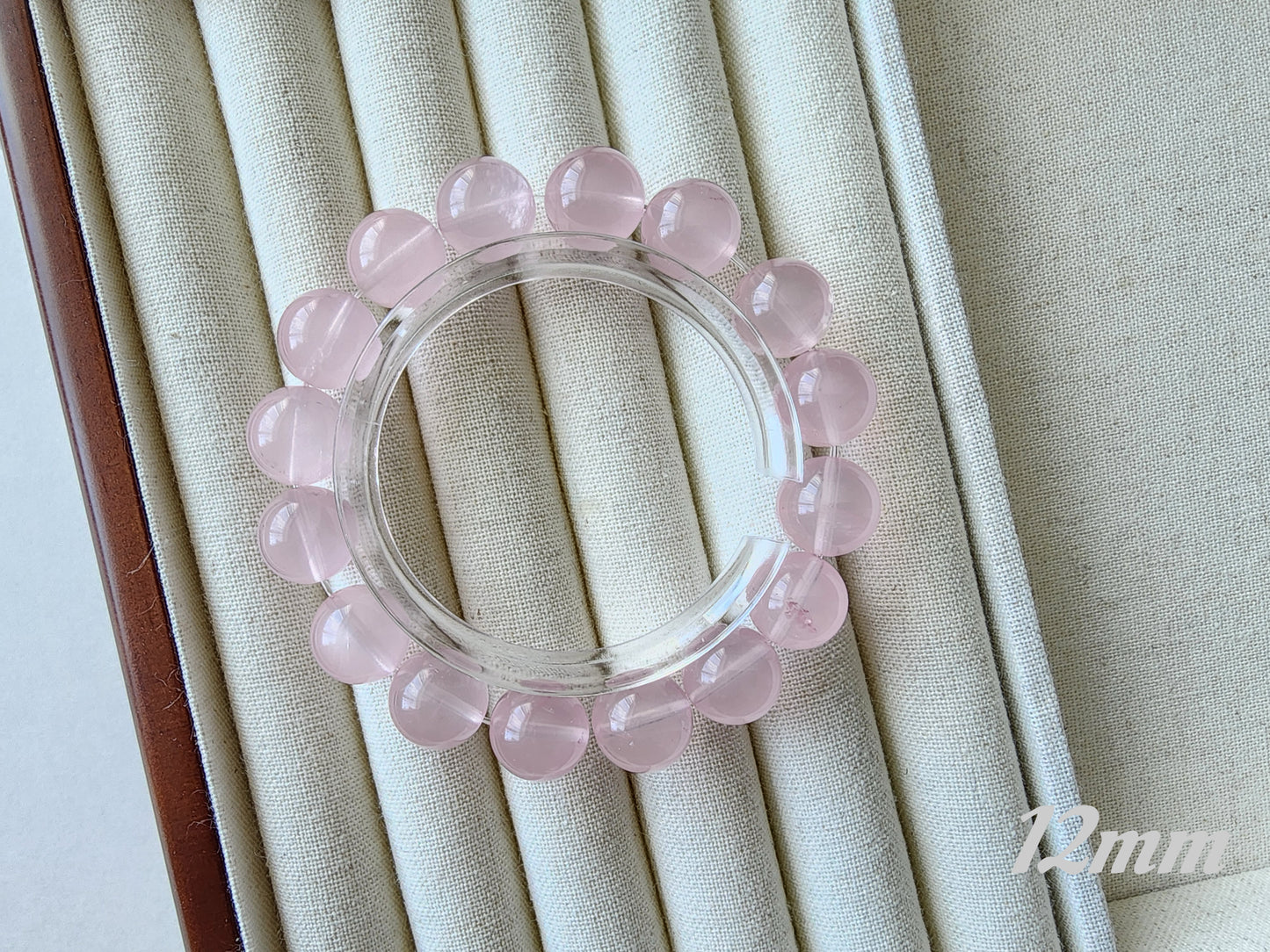 [Bracelet] Rose Quartz Round Bead Bracelet - Genuine Crystal for Love & Peace