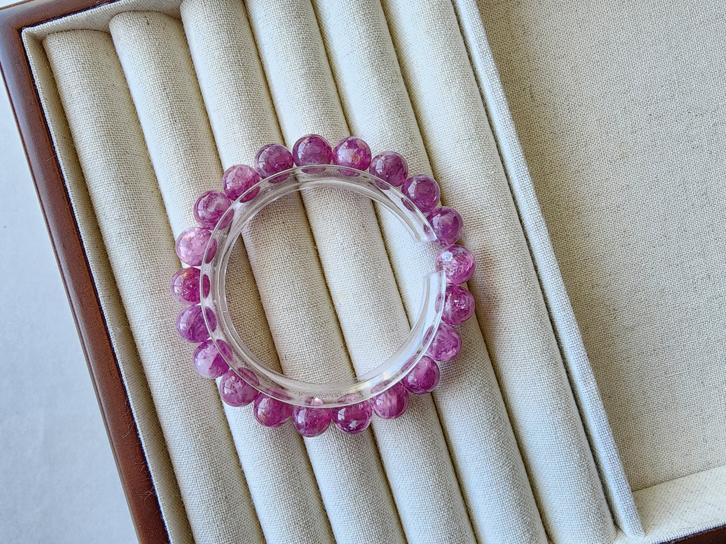 [Bracelet] 9mm Elegant Pink Lepidolite 粉祖母晶 Beaded Bracelet