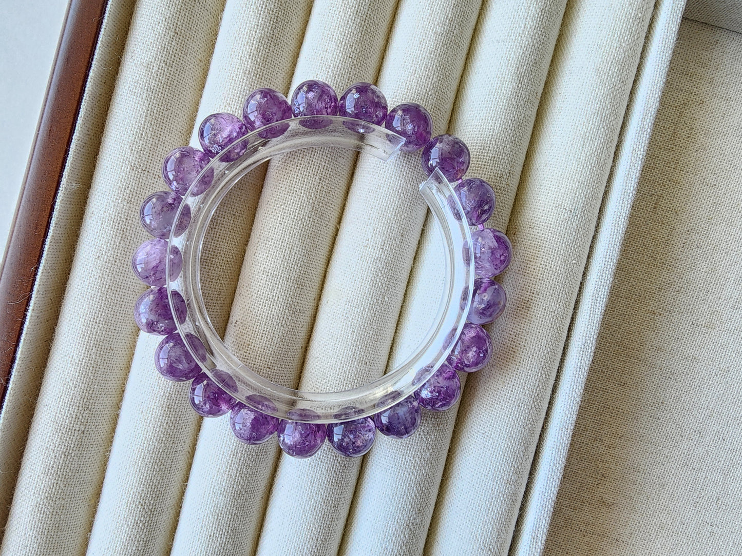 [Bracelet] Elegant Amethyst Radiance: Handcrafted 9mm Purple Lepidolite 紫祖母晶 Beaded Bracelet