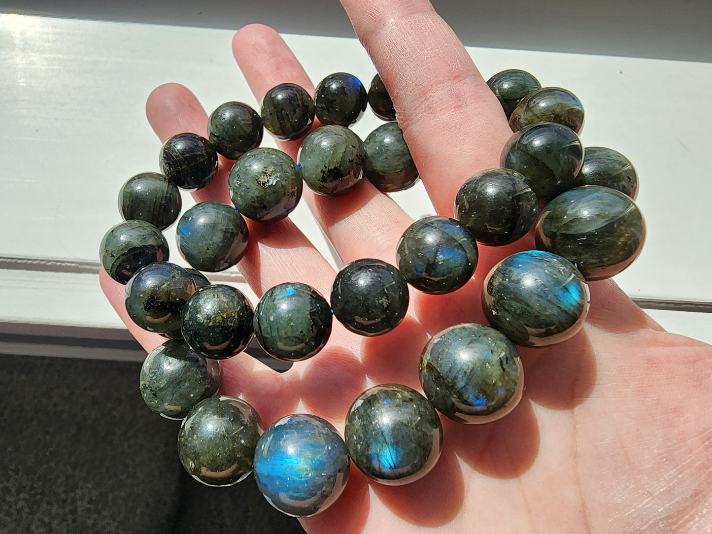 [Bracelet] Mystic Labradorite 拉长石 Round Bead Bracelet