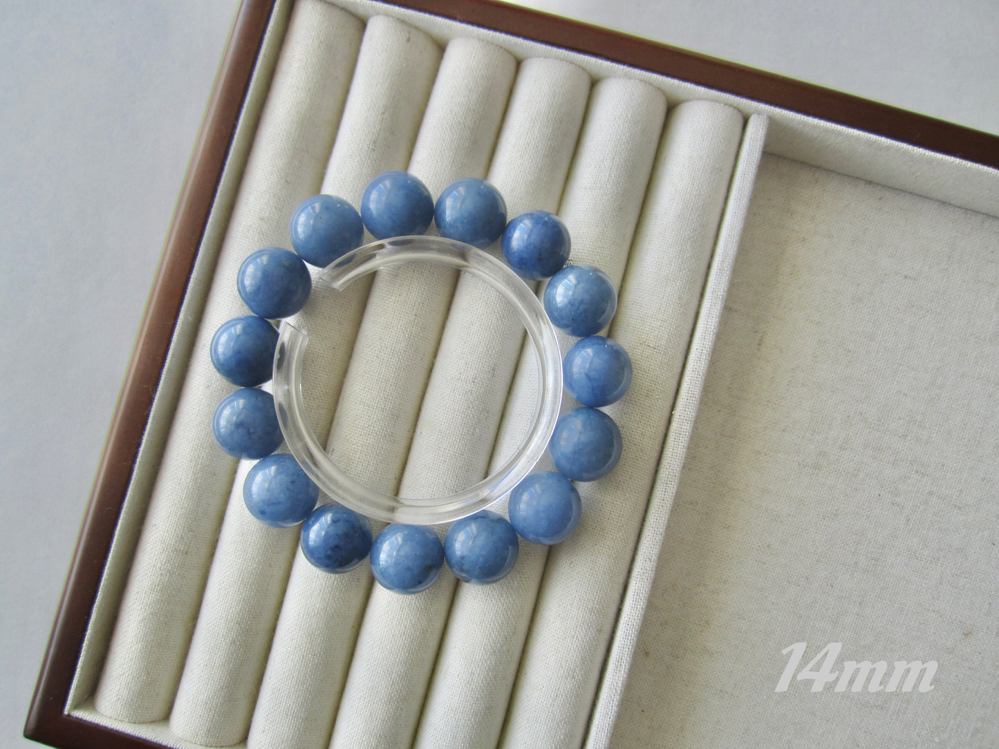 [Bracelet] Natural Dumortierite Quartz Round Bead Bracelet