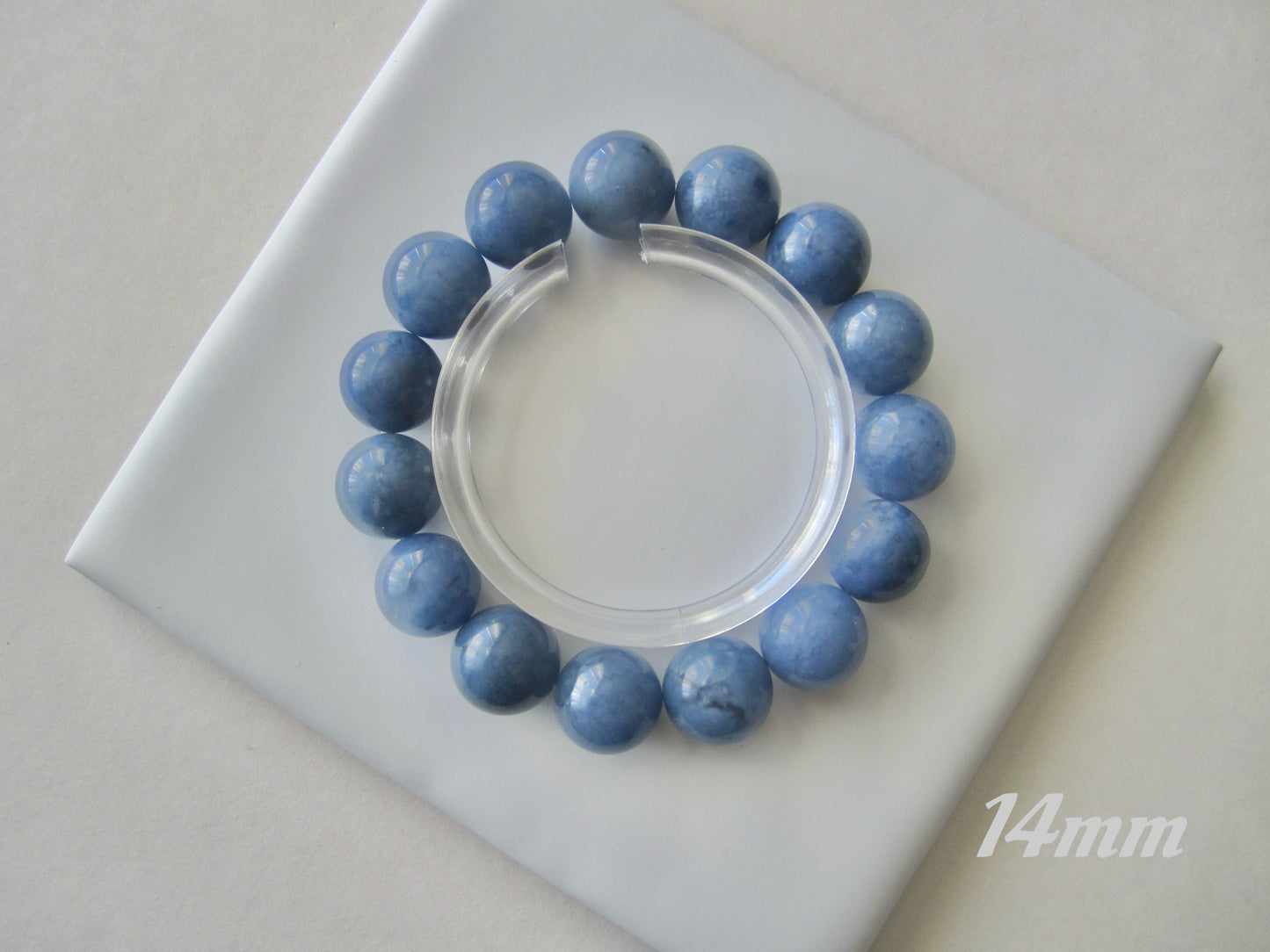 [Bracelet] Natural Dumortierite Quartz Round Bead Bracelet