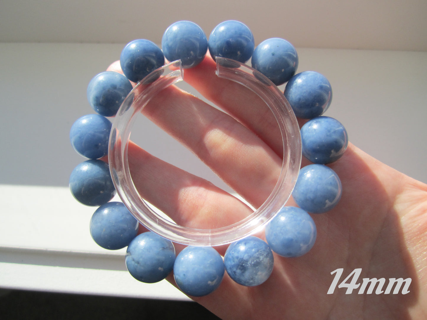 [Bracelet] Natural Dumortierite Quartz Round Bead Bracelet