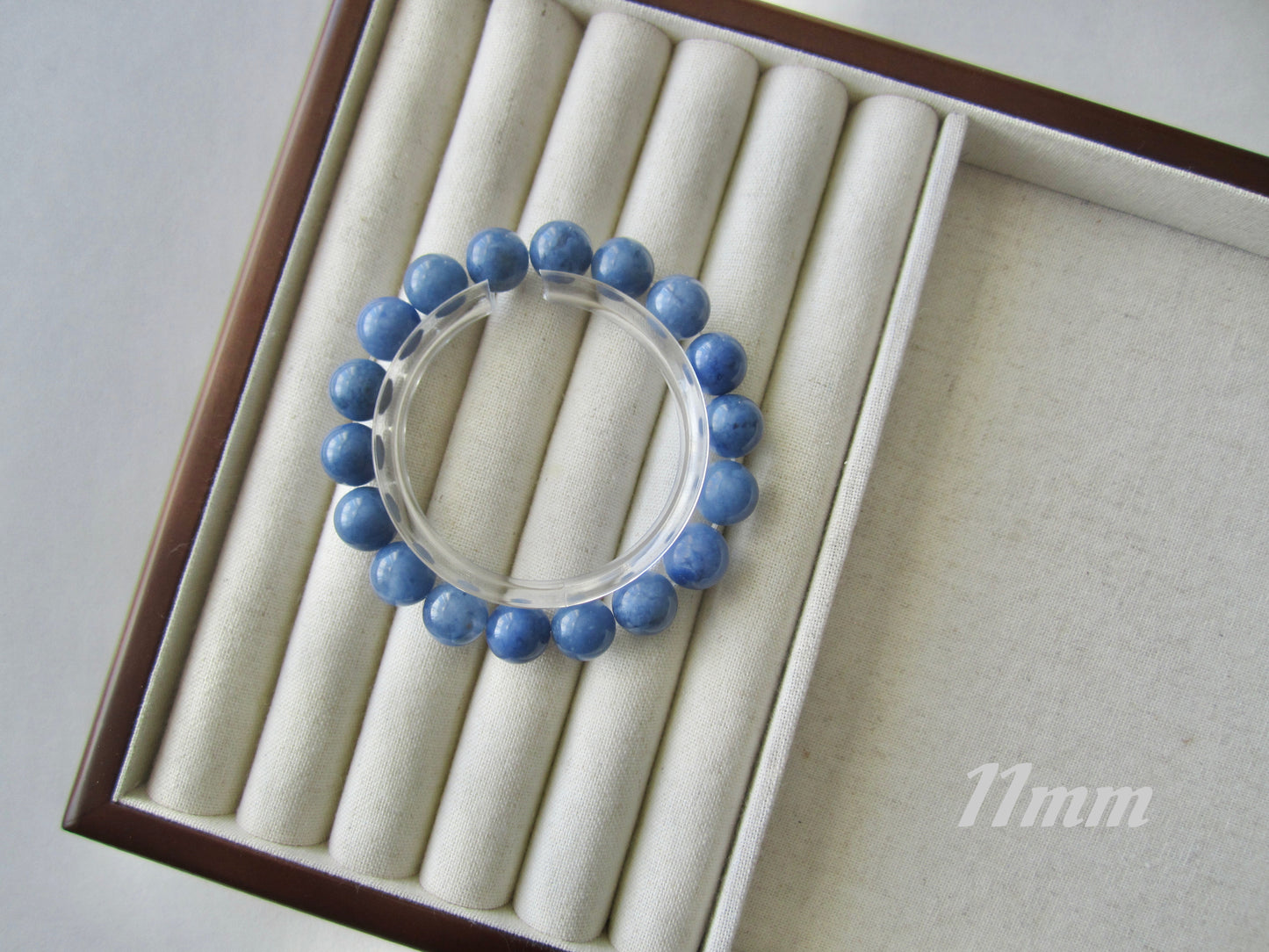 [Bracelet] Natural Dumortierite Quartz Round Bead Bracelet