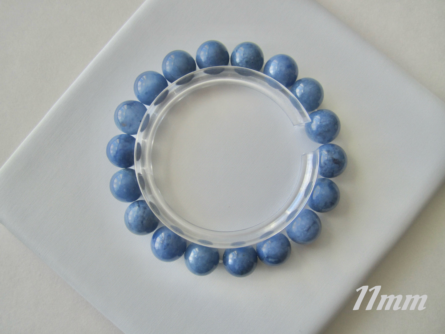 [Bracelet] Natural Dumortierite Quartz Round Bead Bracelet