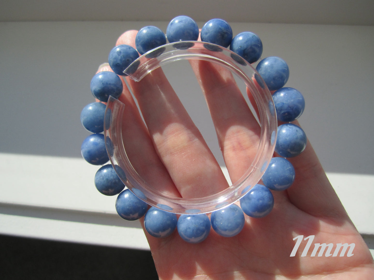 [Bracelet] Natural Dumortierite Quartz Round Bead Bracelet