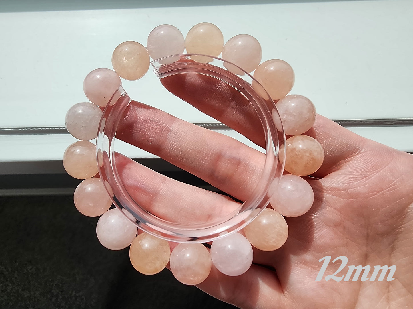 [Bracelet] Blush Dreams: Pink Morganite Round Bead Bracelet