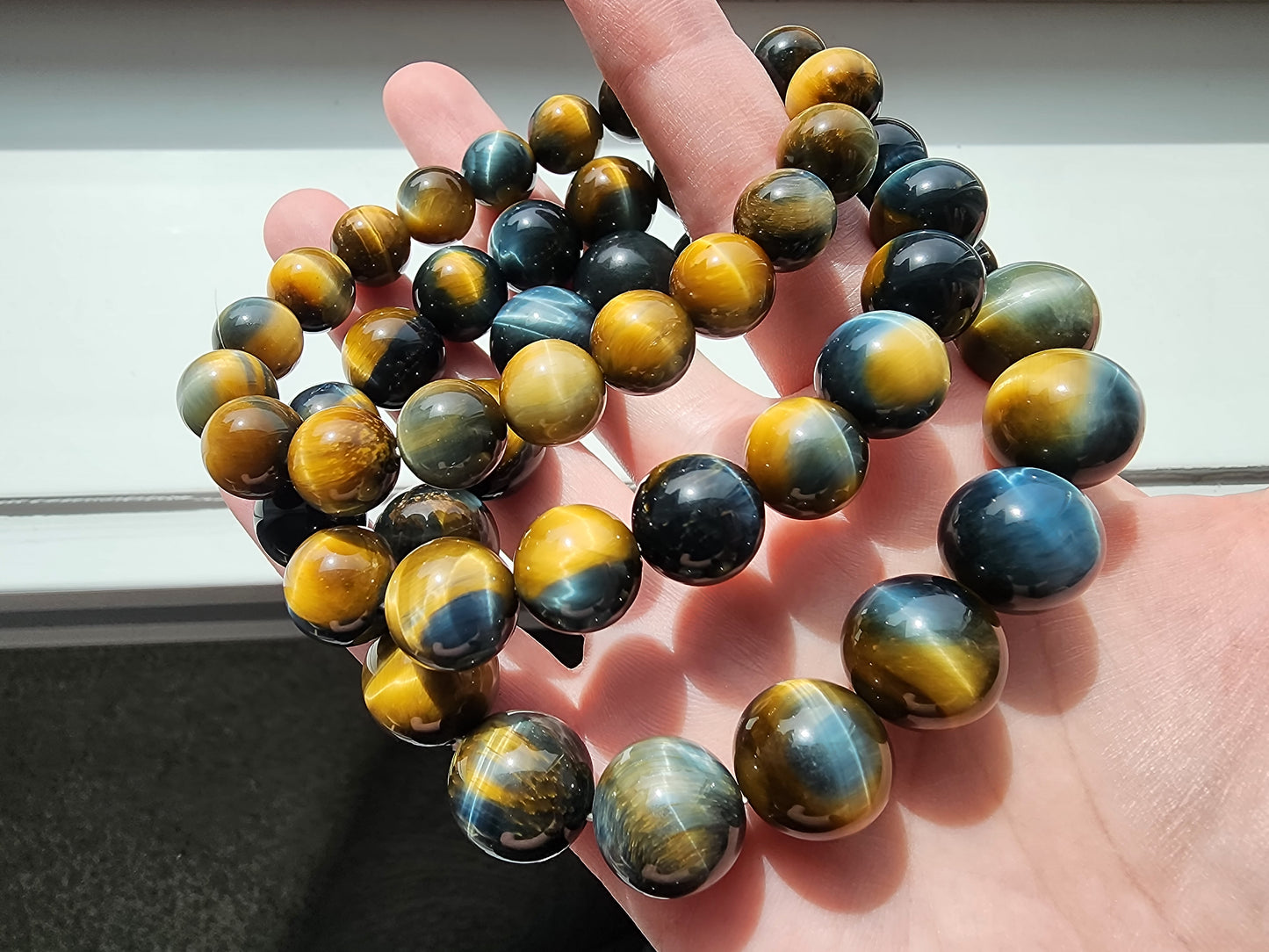 [Bracelet] Golden Blue Tiger Eye Inspiration Bracelet