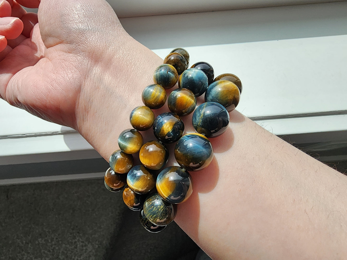 [Bracelet] Golden Blue Tiger Eye Inspiration Bracelet