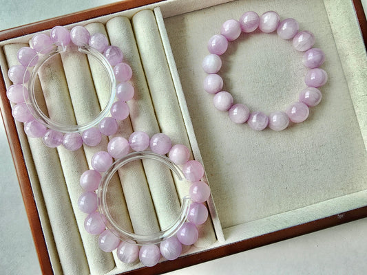 [Bracelet] Lilac Dreams: Natural Kunzite 紫锂辉 Beaded Bracelet