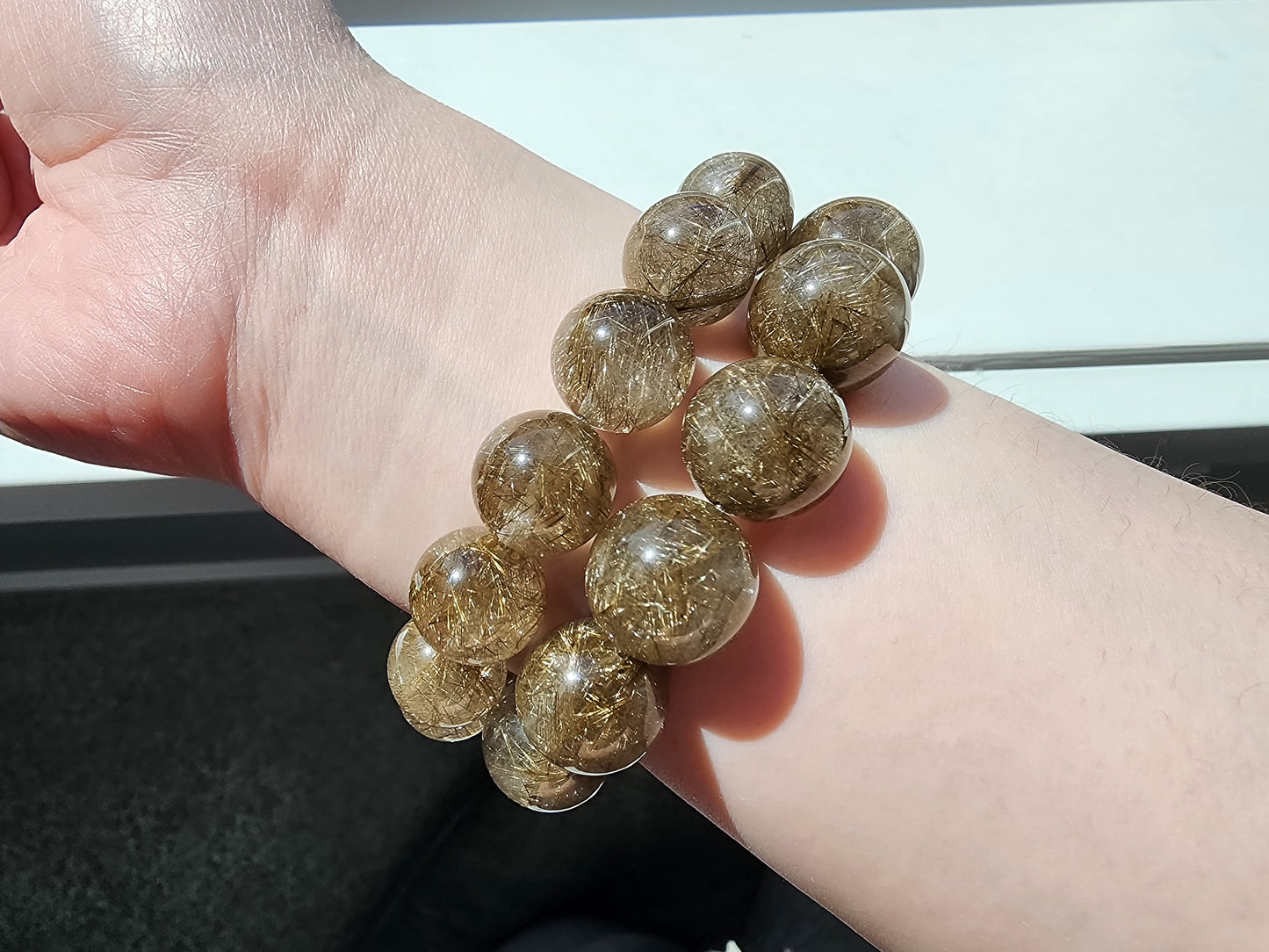 [Bracelet] Shimmering Silver Rutilated Quartz Bracelet 银发晶 for Positive Vibes