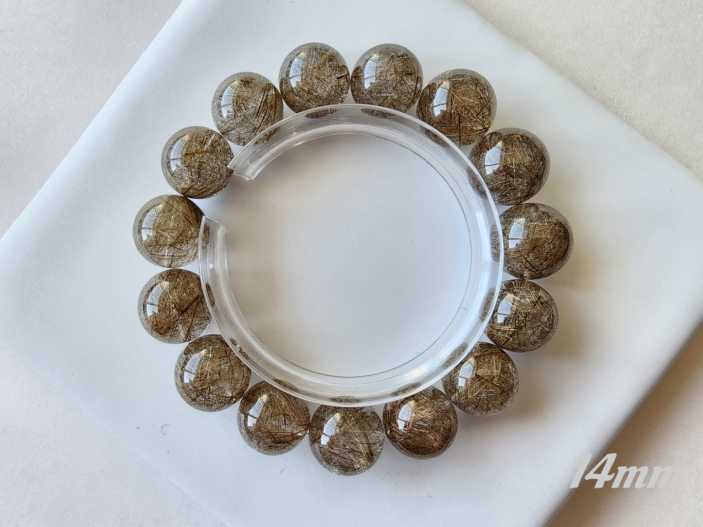 [Bracelet] Shimmering Silver Rutilated Quartz Bracelet 银发晶 for Positive Vibes