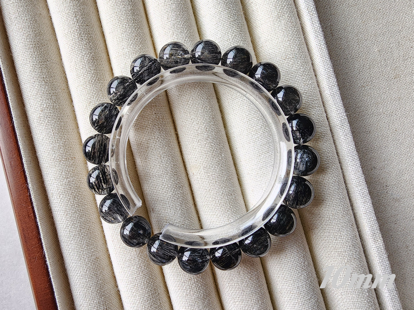 [Bracelet] Black Rutilated Quartz Crystal Bracelet - Protection, Grounding, Luck