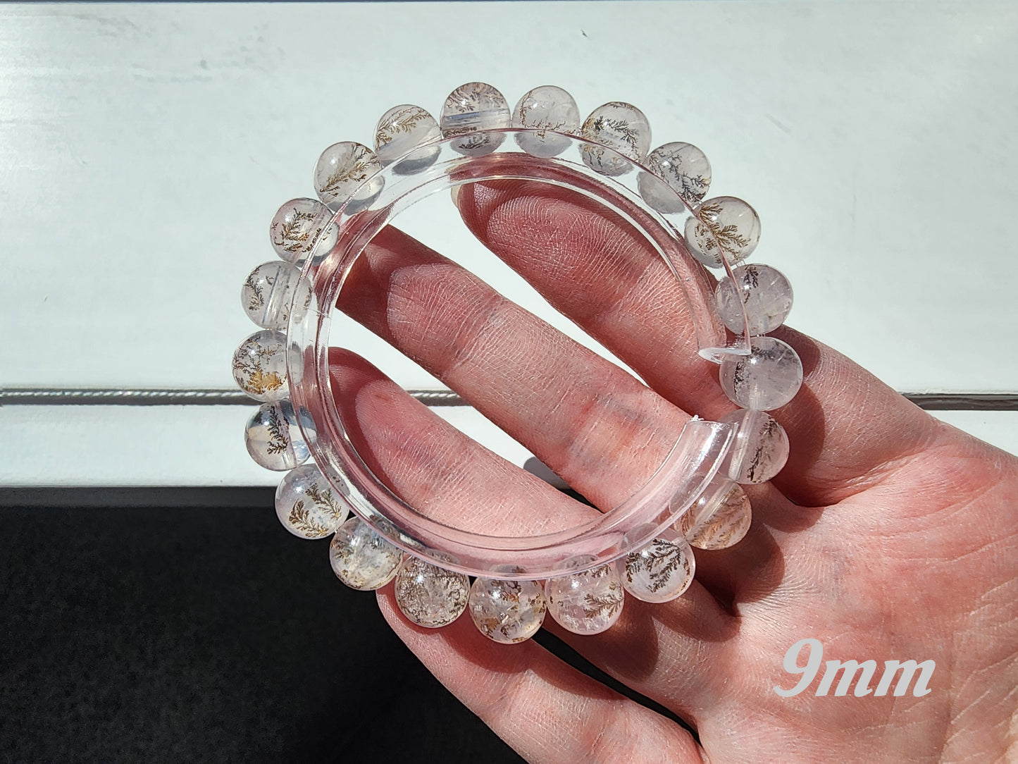 [Bracelet] Pink Dendritic Quartz Crystal Bracelet - Natural Stone Jewelry