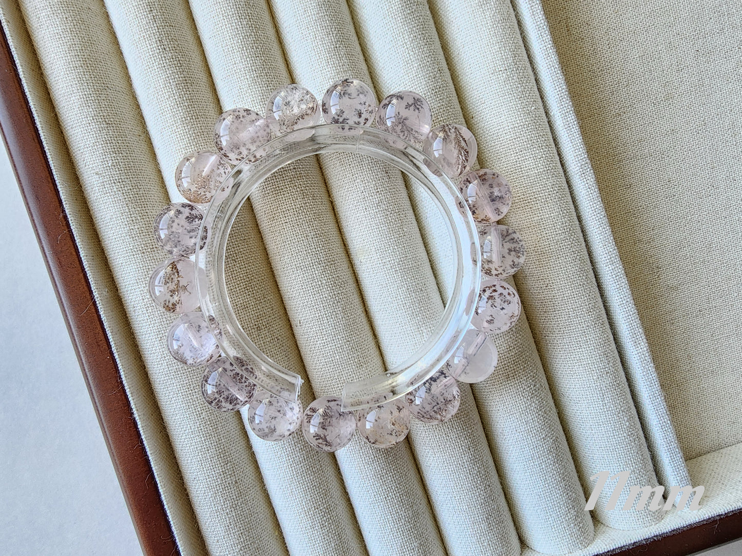 [Bracelet] Pink Dendritic Quartz Crystal Bracelet - Natural Stone Jewelry