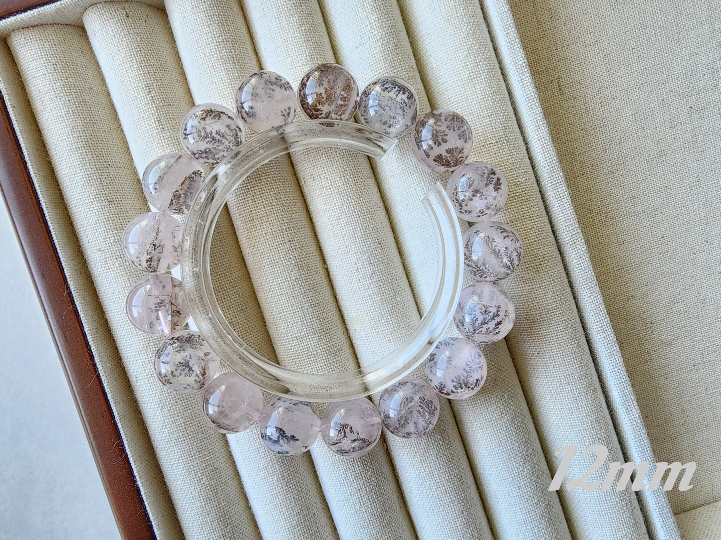 [Bracelet] Pink Dendritic Quartz Crystal Bracelet - Natural Stone Jewelry