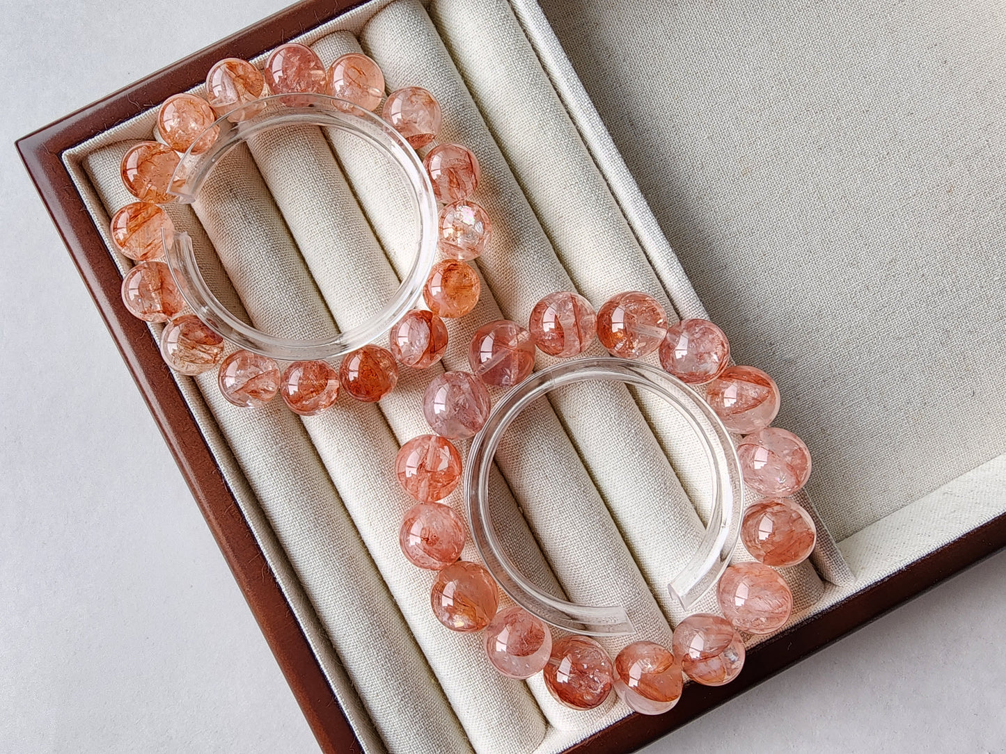 [Bracelet] Grounding Energy: Coral Hematoid Quartz 橘粉胶花 Gemstone Bracelet