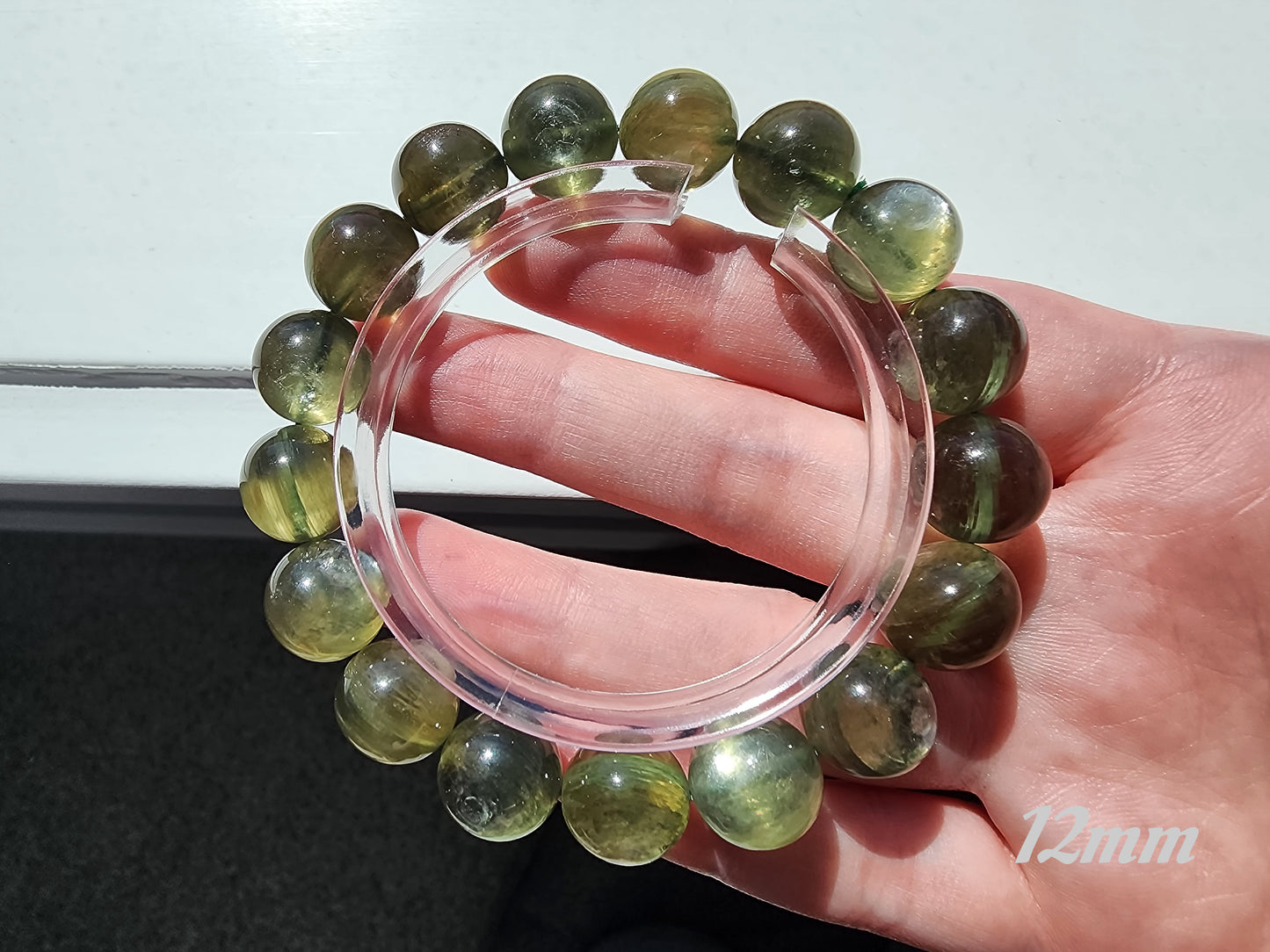 [Bracelet] Elegant Harmony: Handcrafted Green Lithium Mica 绿锂云母 Bead Bracelet