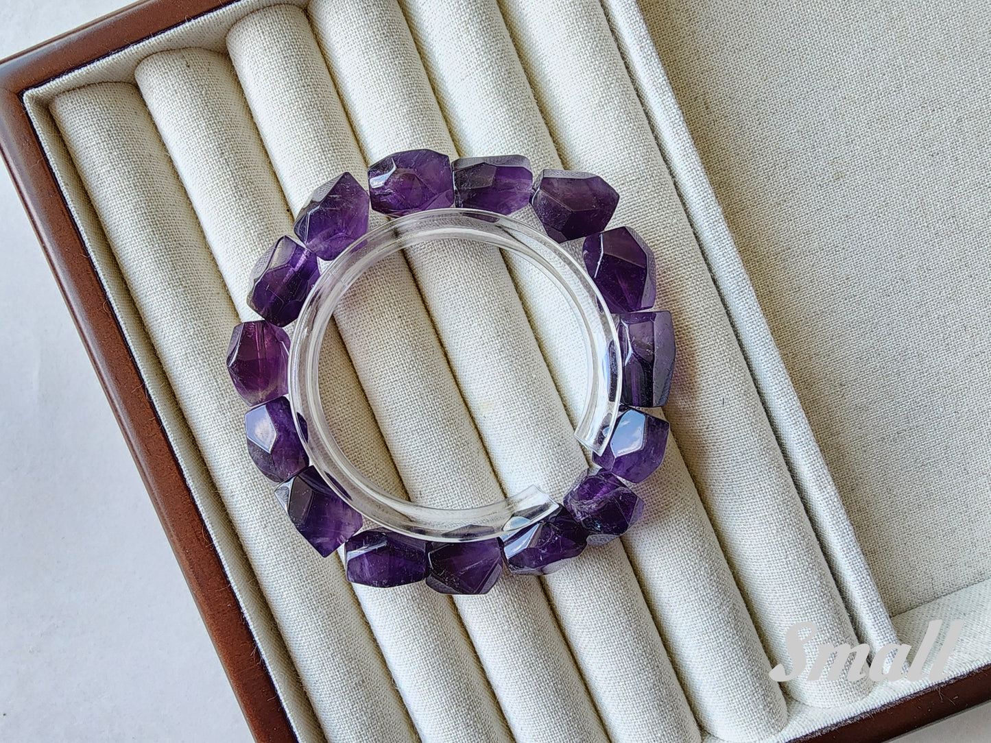 [Bracelet] Natural Amethyst Nugget Bead Bracelet with Multi-Faceted Cuts