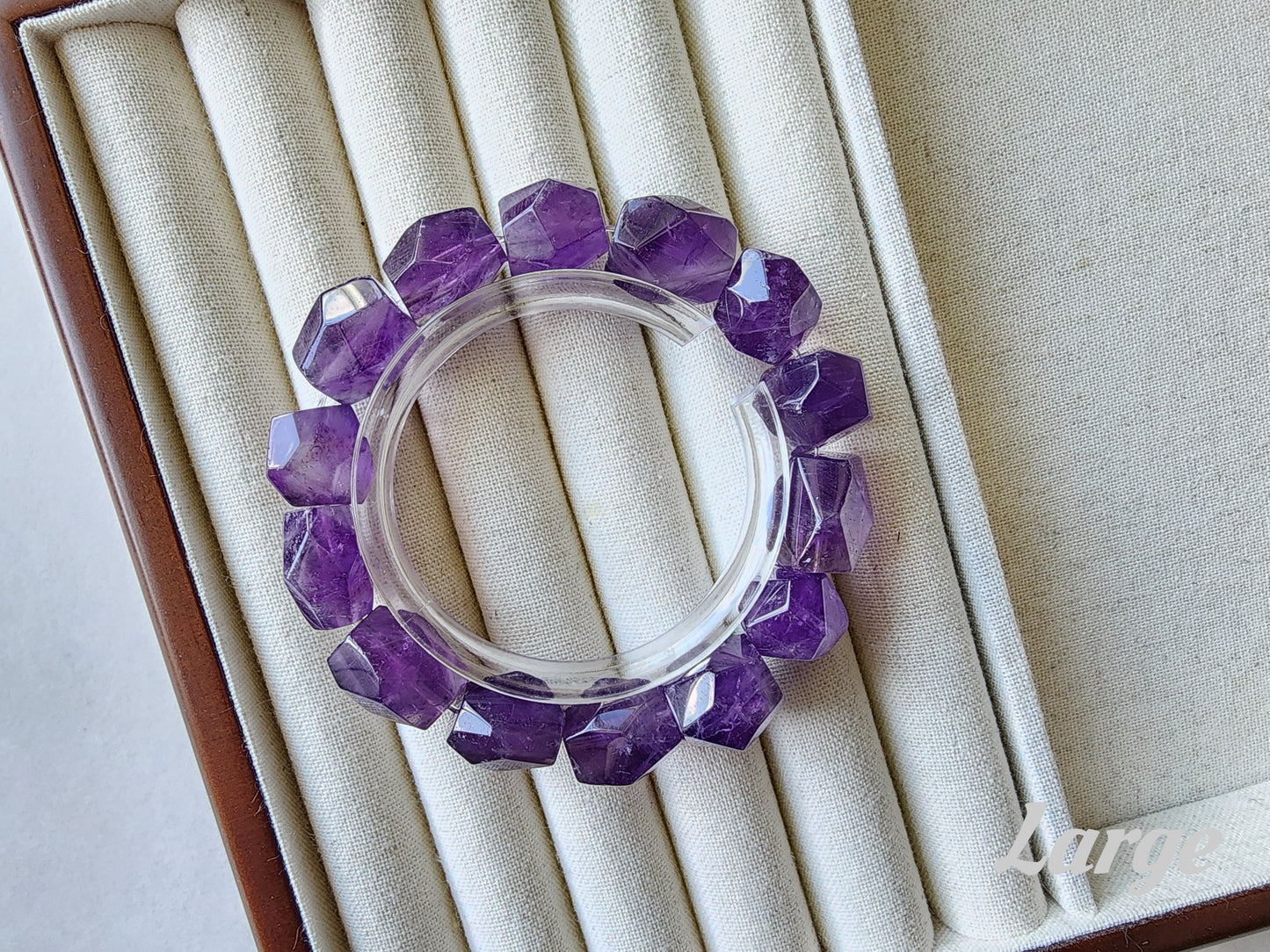 [Bracelet] Natural Amethyst Nugget Bead Bracelet with Multi-Faceted Cuts