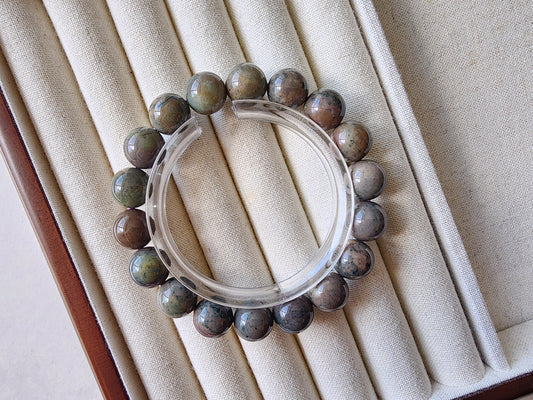 [Bracelet] Multicolored 11mm Alashan Agate Beaded Bracelet - Handcrafted Natural Stone Jewelry