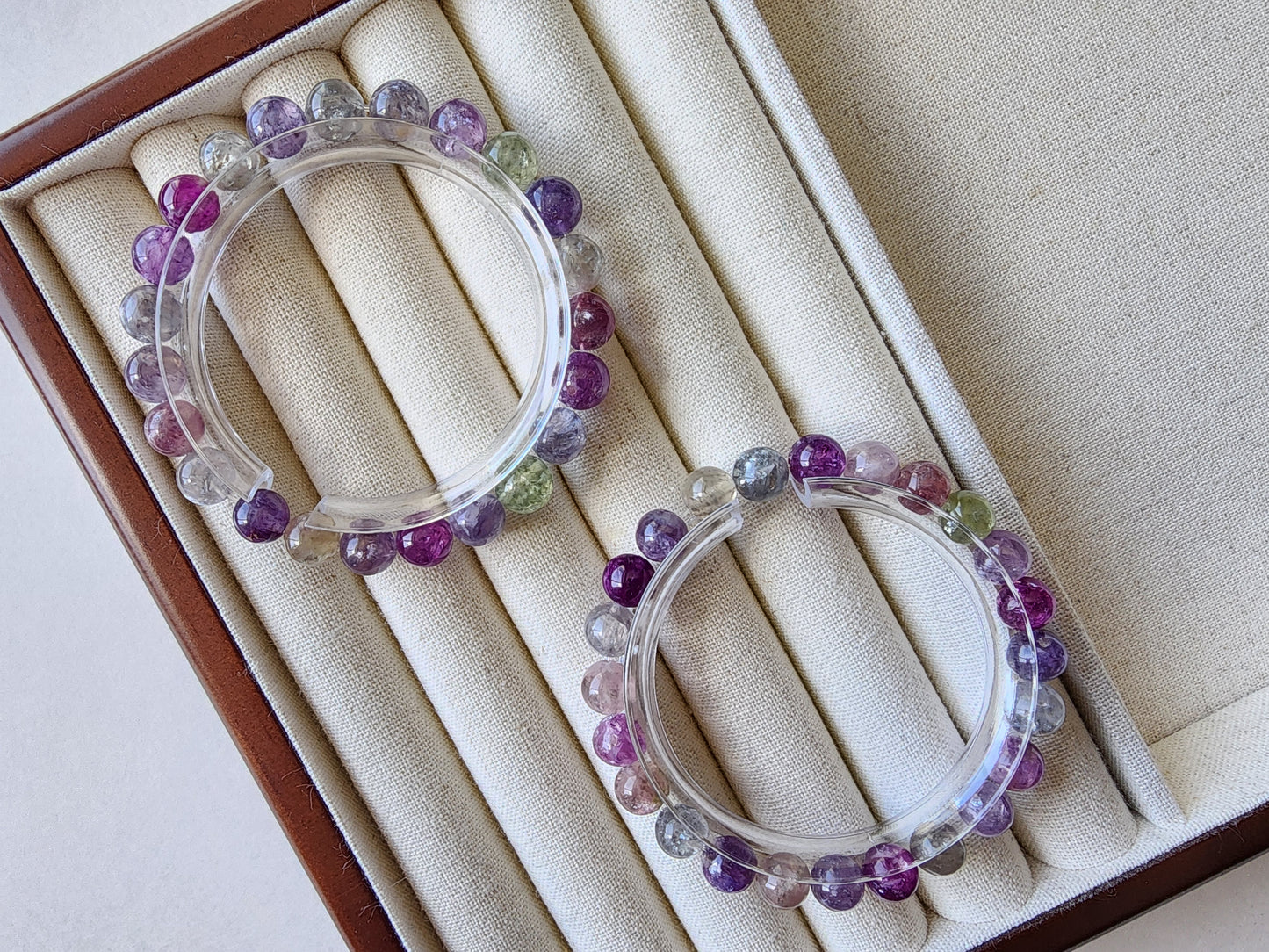 [Bracelet] Natural Gemstone: Multicolored Lepidolite 彩祖母晶 Stretch Bracelet