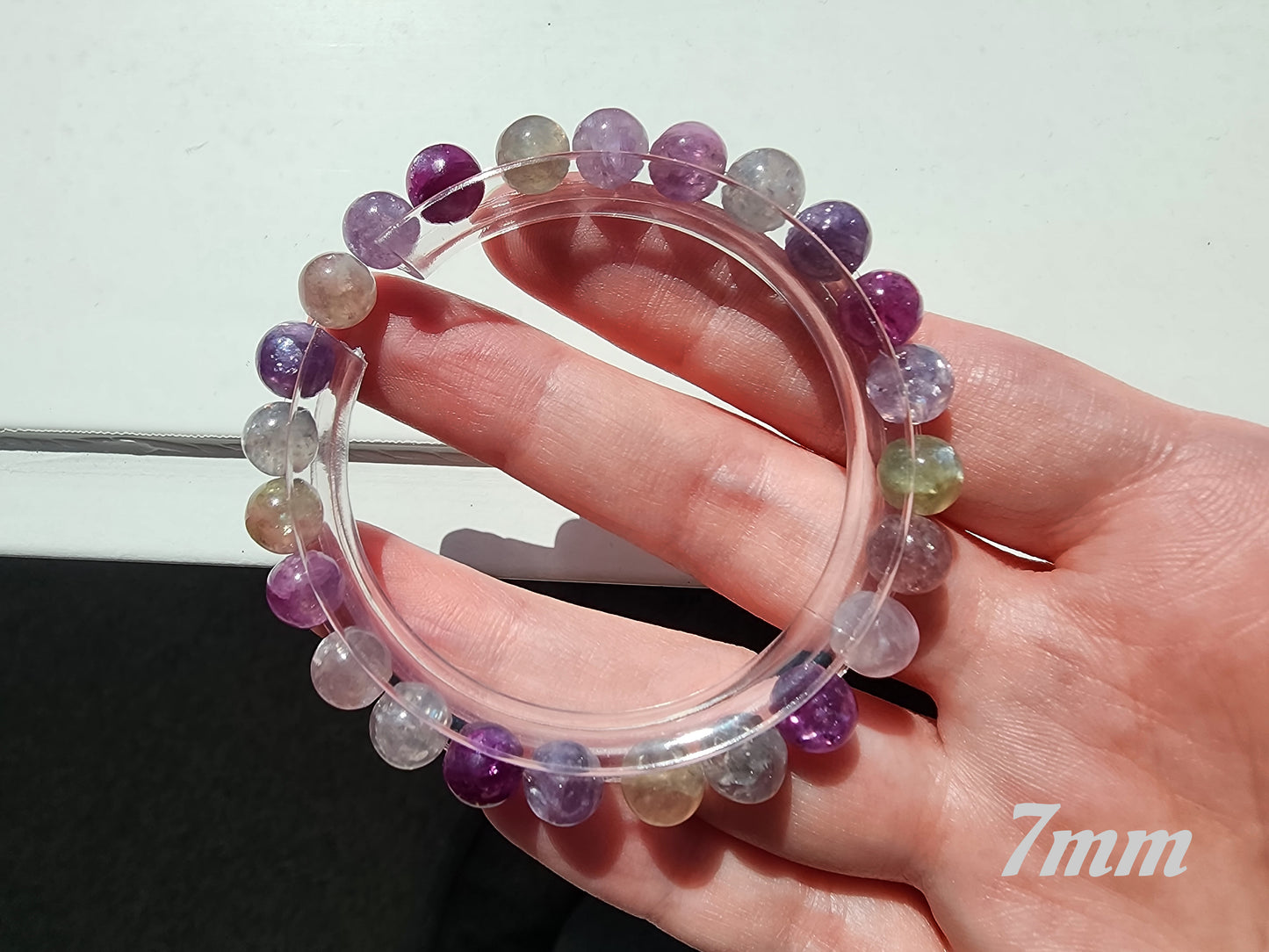 [Bracelet] Natural Gemstone: Multicolored Lepidolite 彩祖母晶 Stretch Bracelet