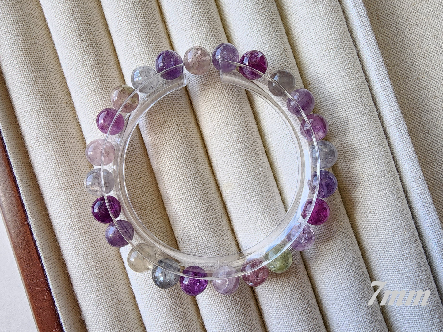 [Bracelet] Natural Gemstone: Multicolored Lepidolite 彩祖母晶 Stretch Bracelet