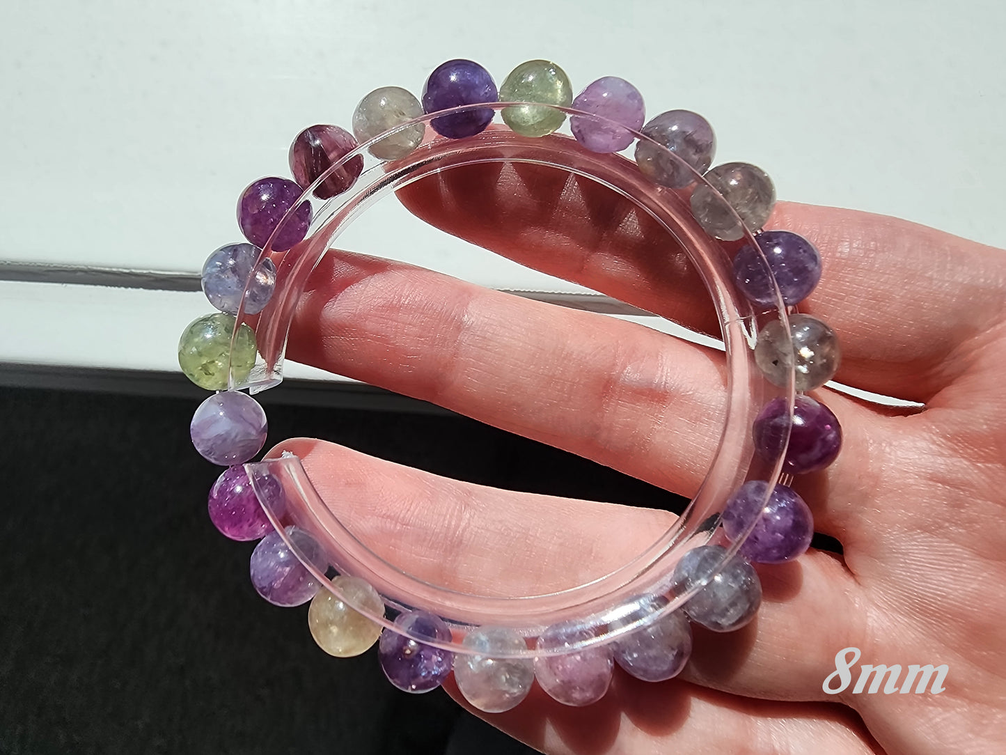 [Bracelet] Natural Gemstone: Multicolored Lepidolite 彩祖母晶 Stretch Bracelet