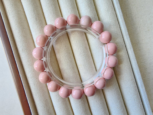 [Bracelet] Blush Bloom: 11mm Pink Opal 粉澳宝 Bracelet for Everyday Elegance