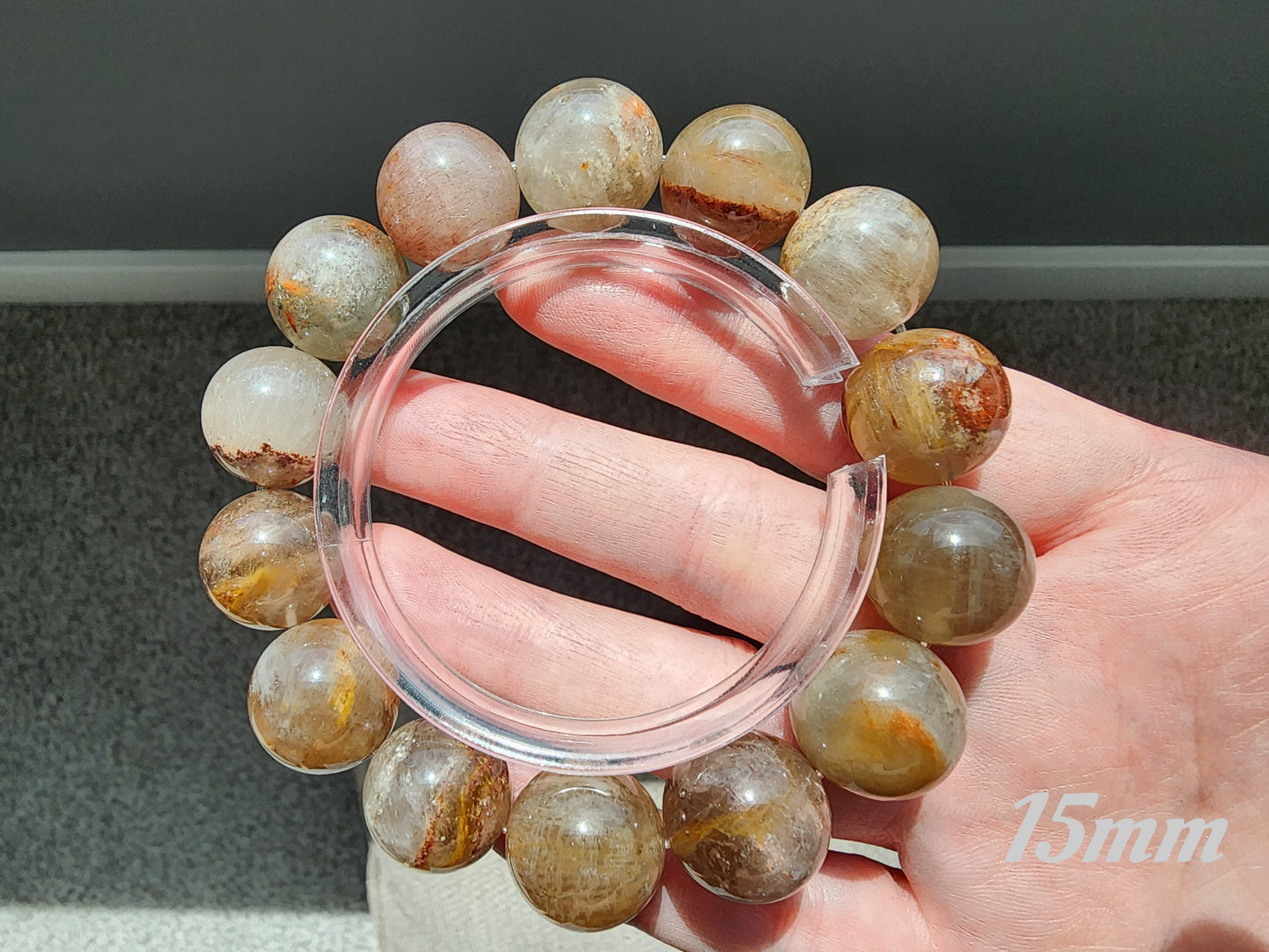 [Bracelet] Rutilated Quartz with Phantom 幽灵兔毛 Gemstone Bracelet