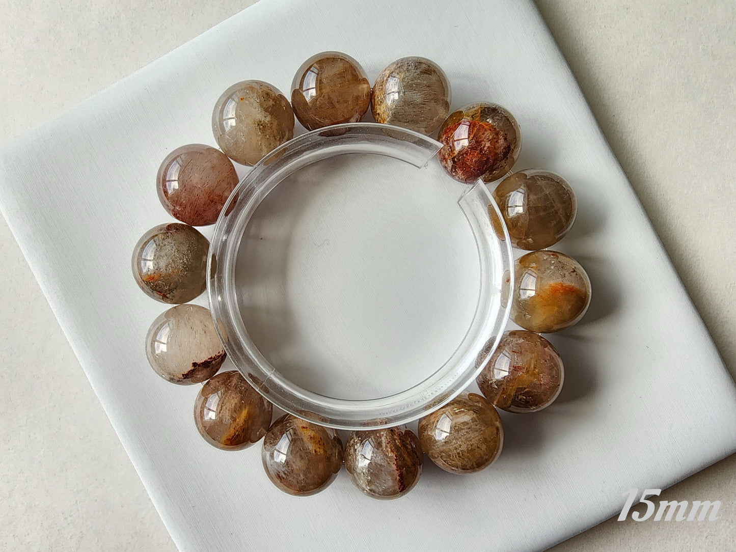 [Bracelet] Rutilated Quartz with Phantom 幽灵兔毛 Gemstone Bracelet