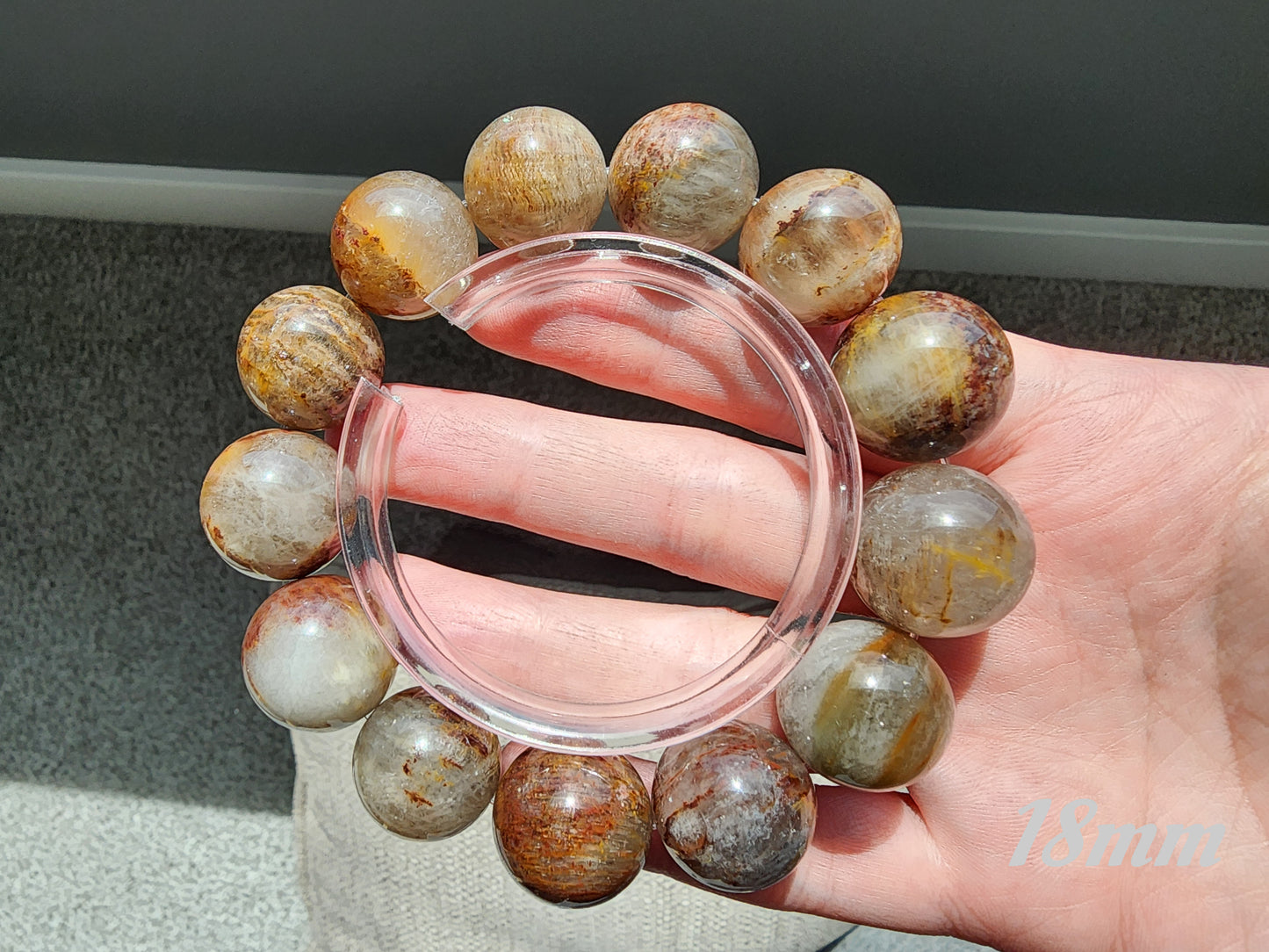 [Bracelet] Rutilated Quartz with Phantom 幽灵兔毛 Gemstone Bracelet