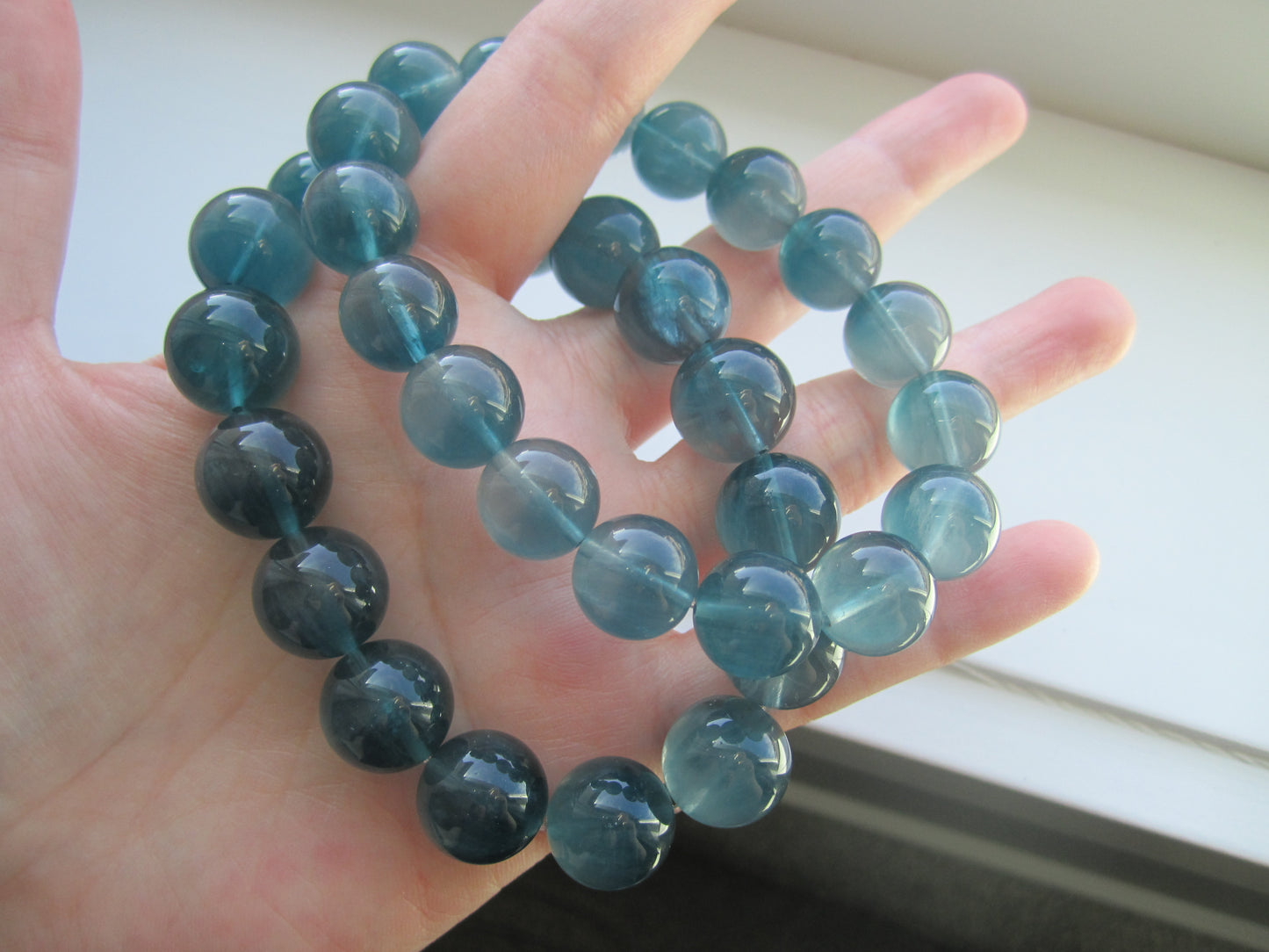 [Bracelet] Celestial Blue Beauty: Devil's Blue Fluorite Crystal Bracelet