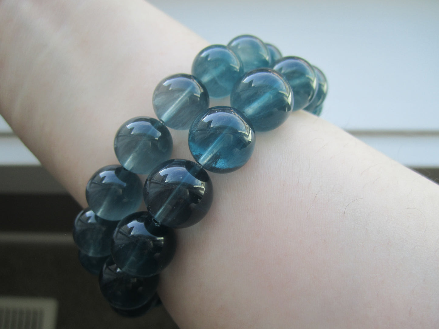 [Bracelet] Celestial Blue Beauty: Devil's Blue Fluorite Crystal Bracelet