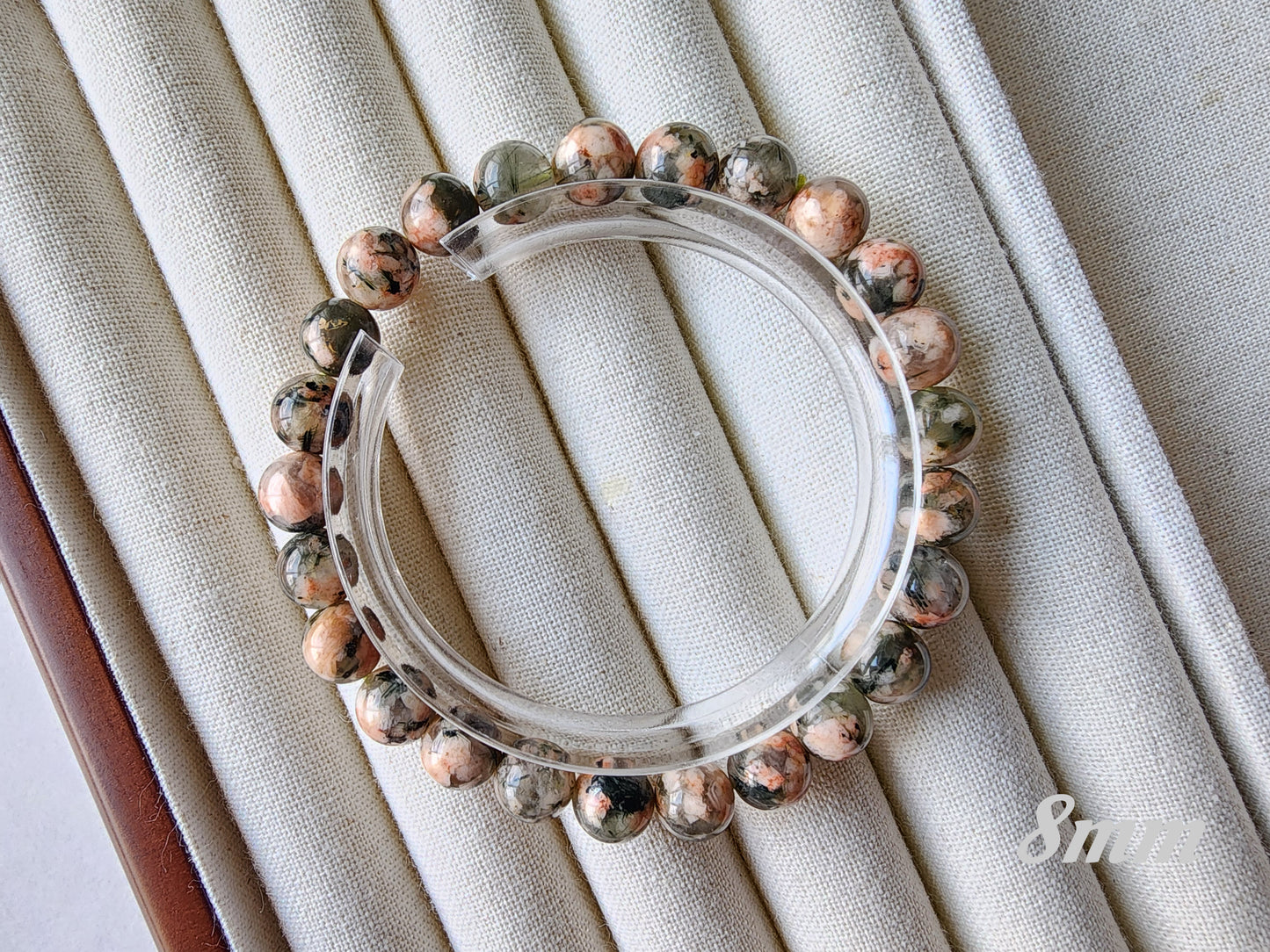 [Bracelet] Handmade Cherry Blossom Green Rutilated Quartz Bracelet – Unique Natural Gemstone Jewelry