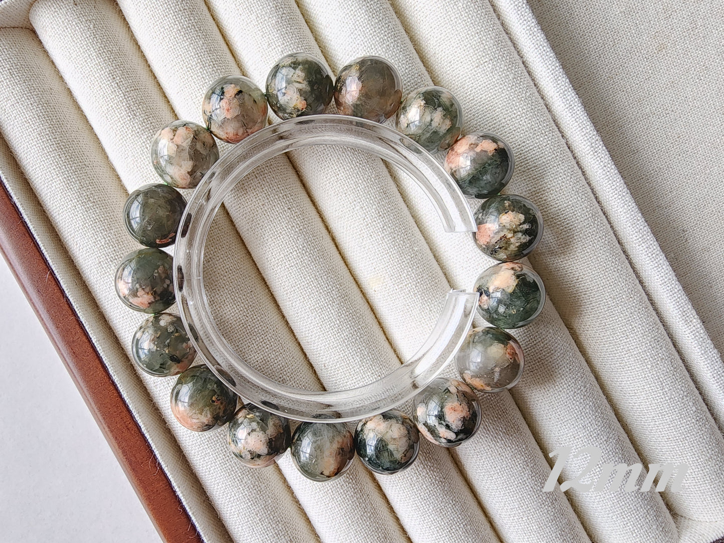 [Bracelet] Handmade Cherry Blossom Green Rutilated Quartz Bracelet – Unique Natural Gemstone Jewelry