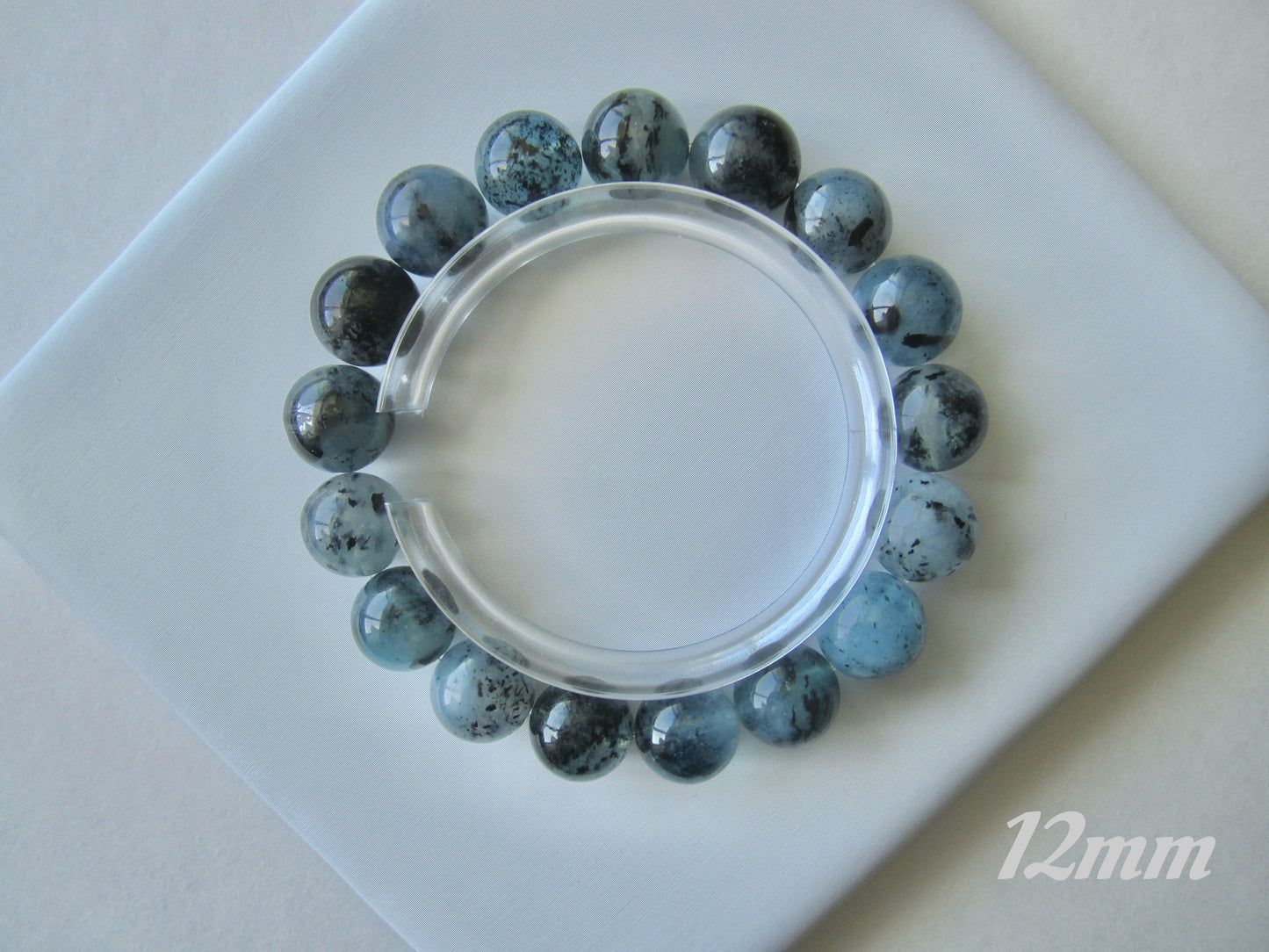 [Bracelet] Genuine Aquamarine and Black Tourmaline Crystal Bracelet - Energy Balancing Jewelry