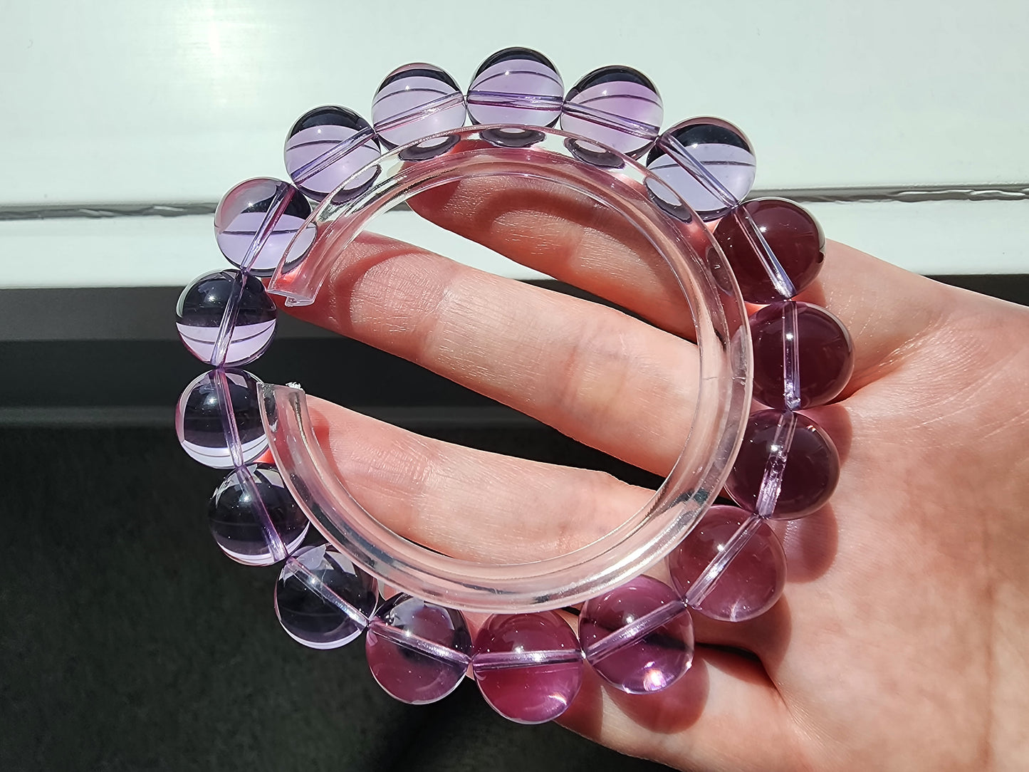 [Bracelet] 12mm Natural Bolivian Amethyst Bracelet – High-Quality Purple Gemstone Beads for Healing and Jewelry