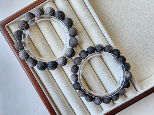 [Bracelet] Silver Sheen Obsidian Meteorite Bracelet