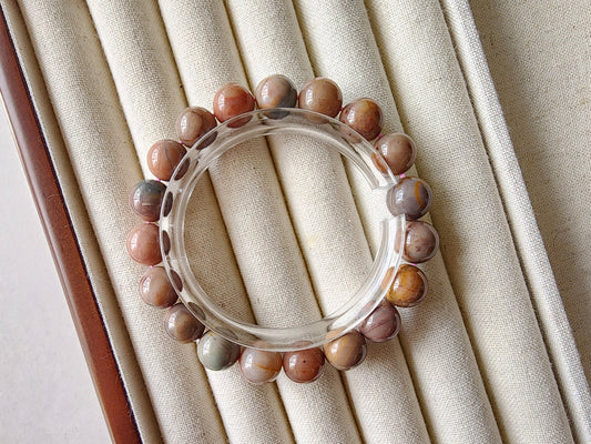 [Bracelet] Radiant 10mm Alashan Agate Bracelet: A Touch of Elegance