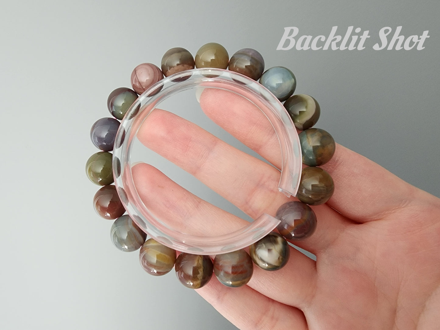 [Bracelet] Enchanting Alashan Agate: Handcrafted 11mm Beaded Bracelet with Earthy Tones