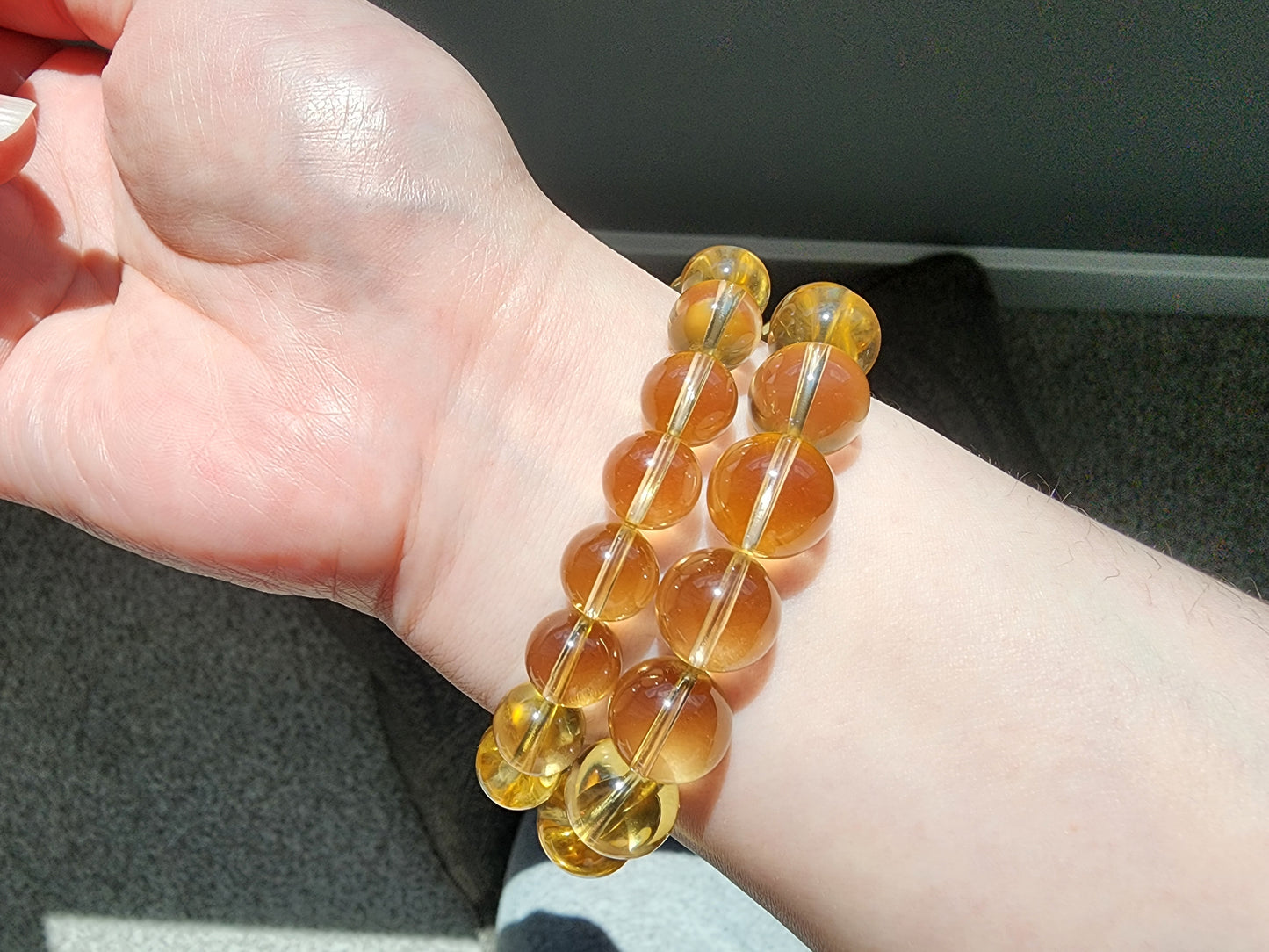 [Bracelet] Golden Citrine Bracelet for Happiness and Energy - Yellow Quartz Gemstone Beads