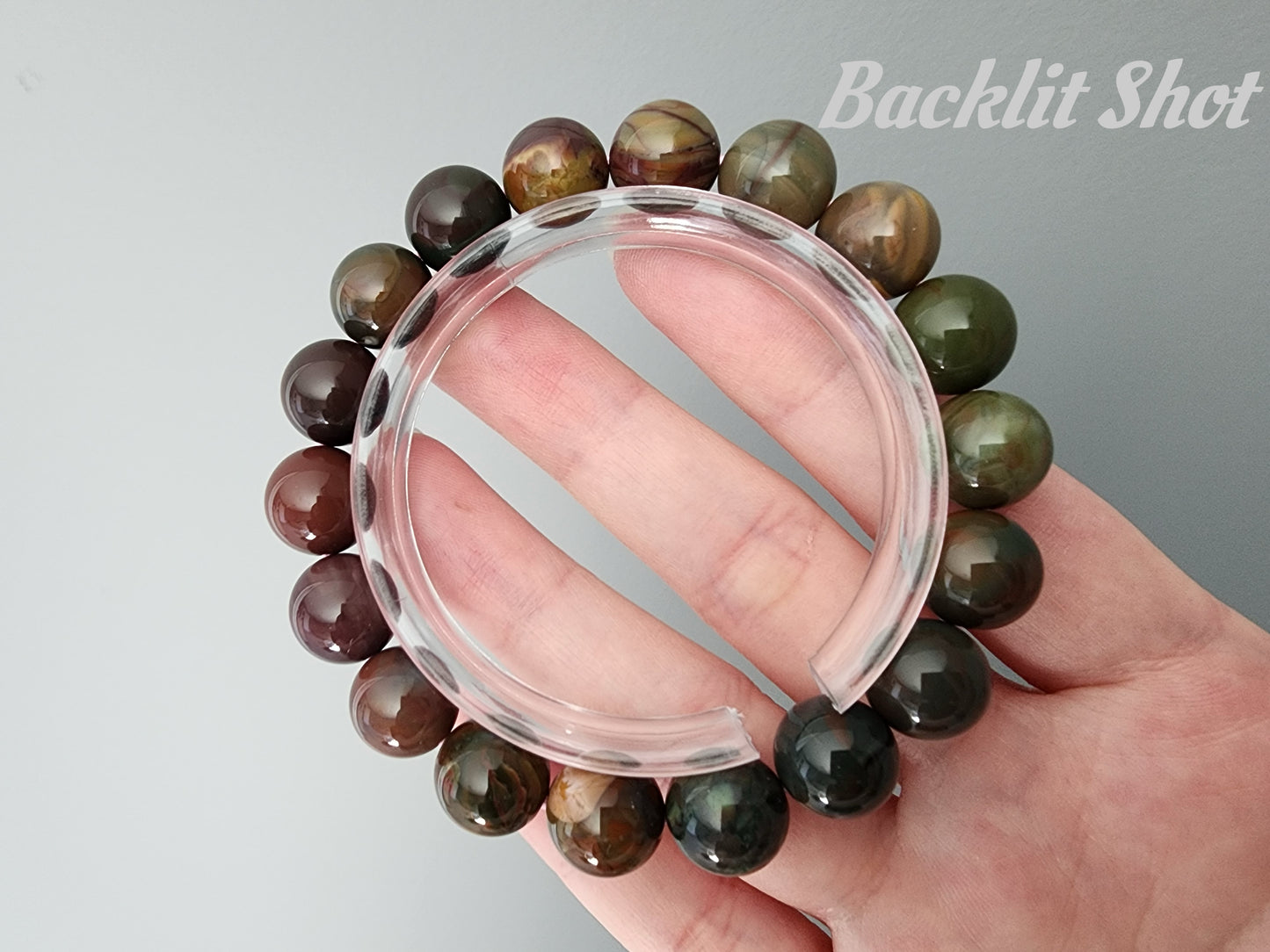 [Bracelet] Multicolored Alashan Agate Beaded Bracelet - 11mm - Earthy Elegance